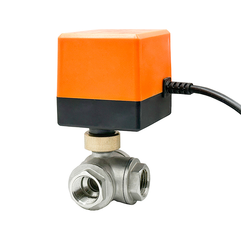 DN15 DN20 3 Way Stainless Steel Motorized Ball Valve AC220V DC12V/24V T Type - Electric Ball Valve 3-Wire 2 Control