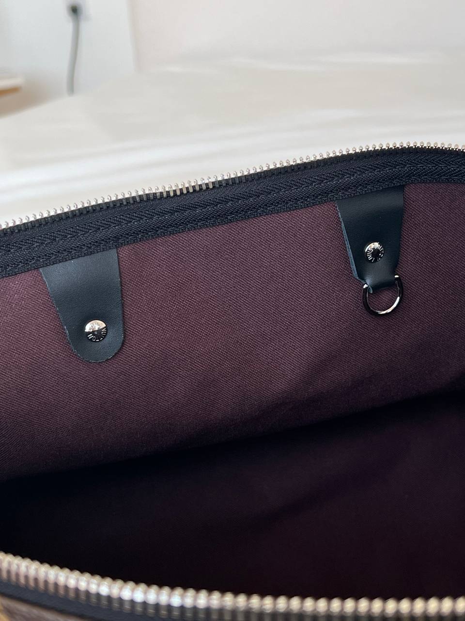 Louis Vuitton Keepall Bandoulière Monogram Macassar Travel Bag
