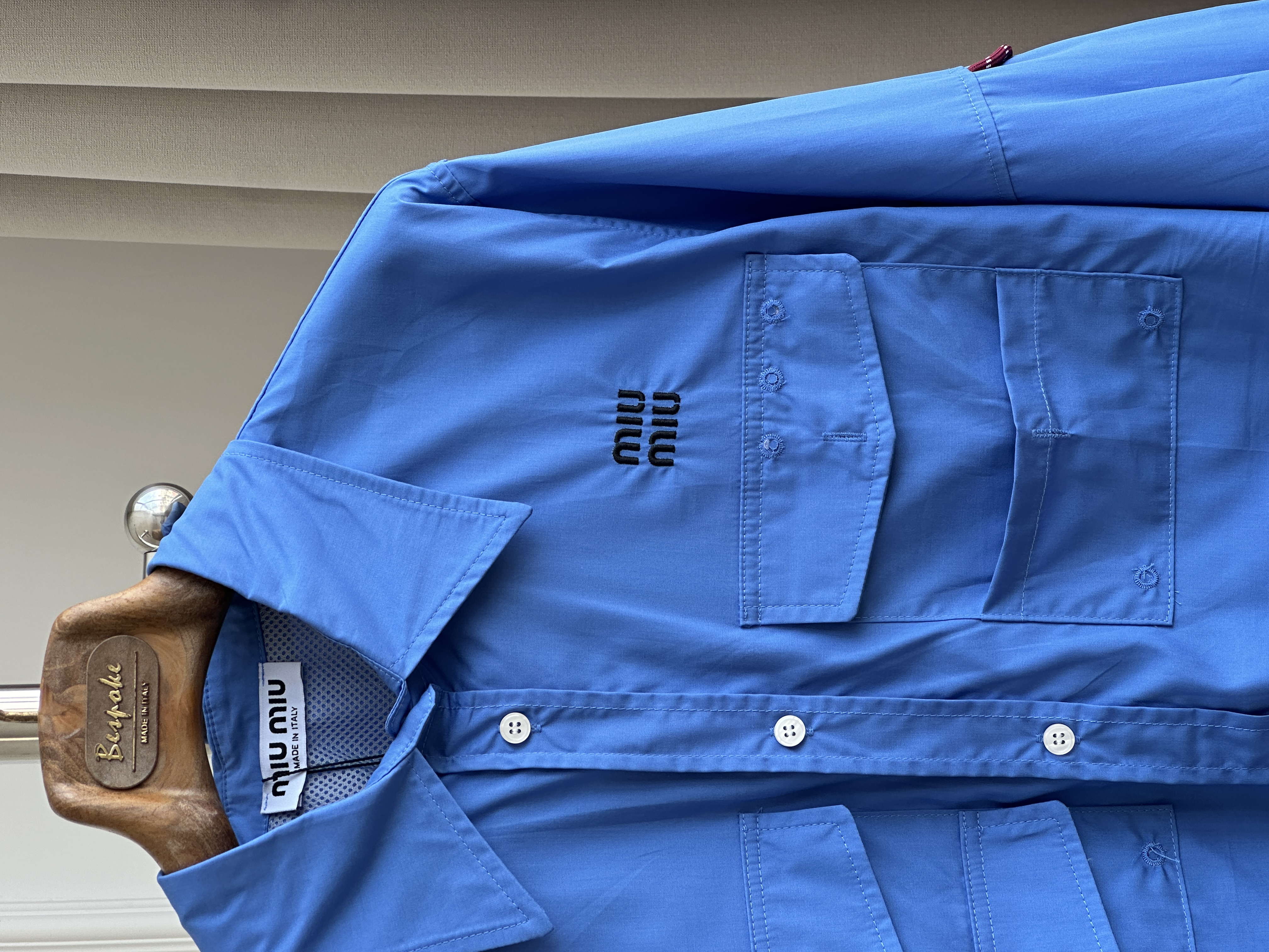 Miu Miu Cropped Cotton Utility Shirt