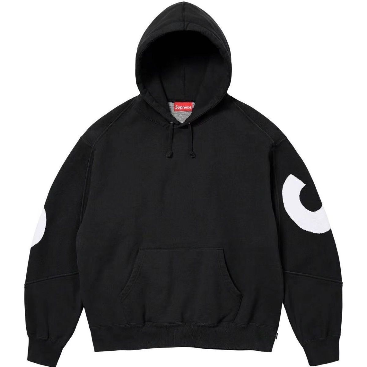 Supreme 23FW BIG LOGO HOODED Back-padded Knitted Large Letter Hooded Sweatshirt with Fur Collar