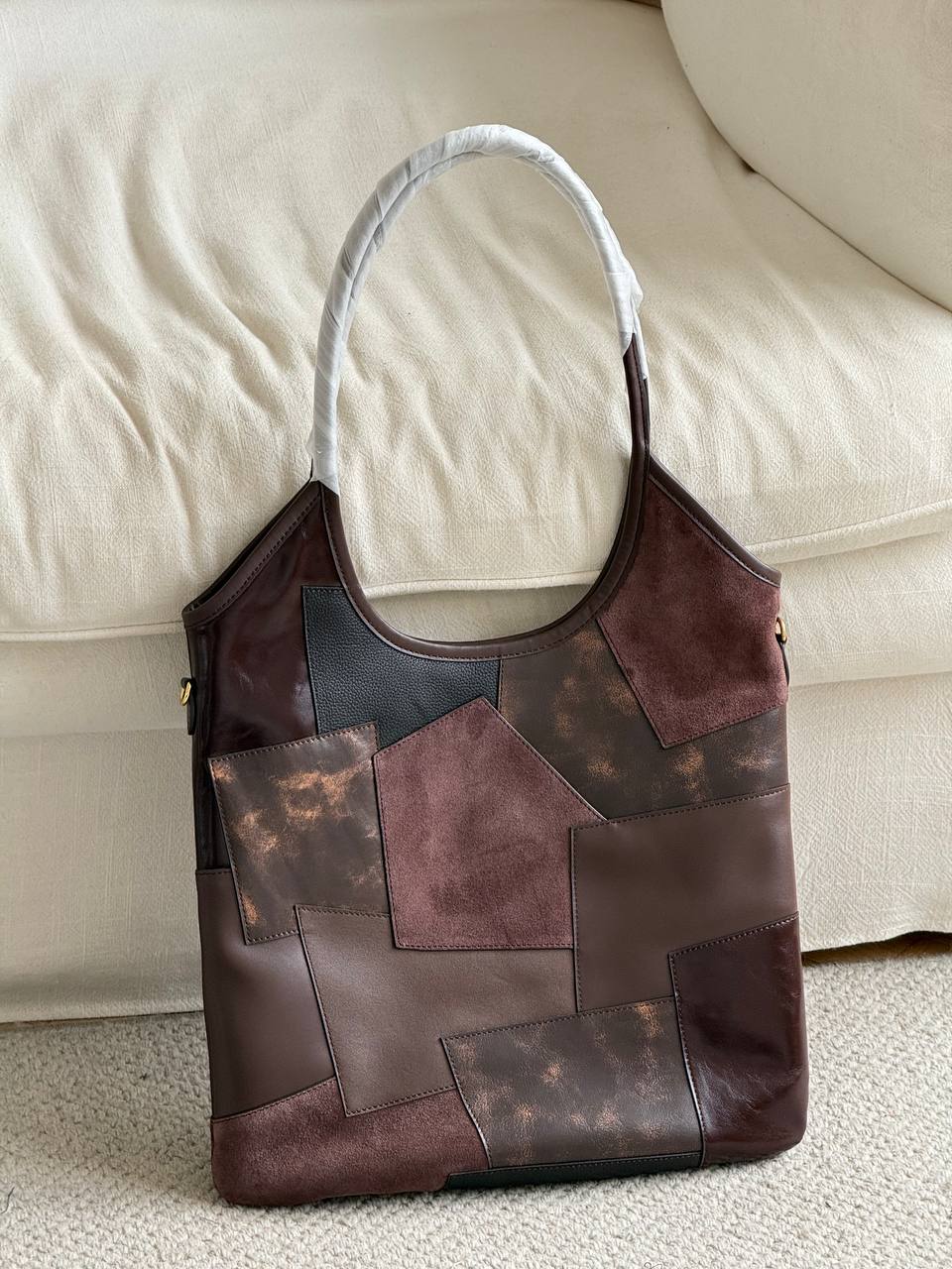 Miu Miu Ivy Patchwork Leather Tote Bag