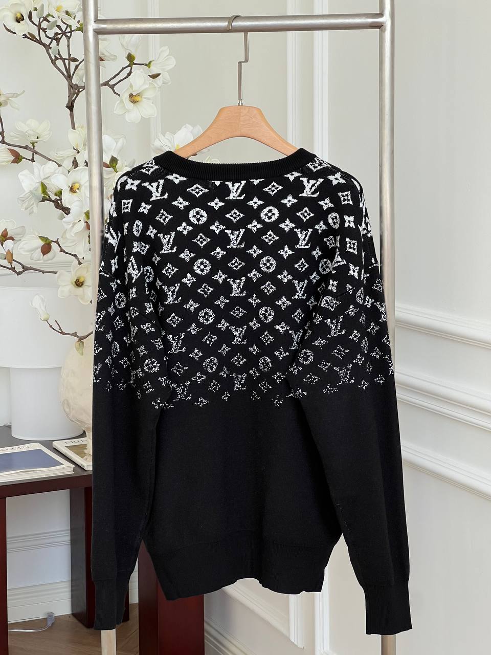 Louis Vuitton Black Gradient Starry Monogram Wool Crewneck Sweater