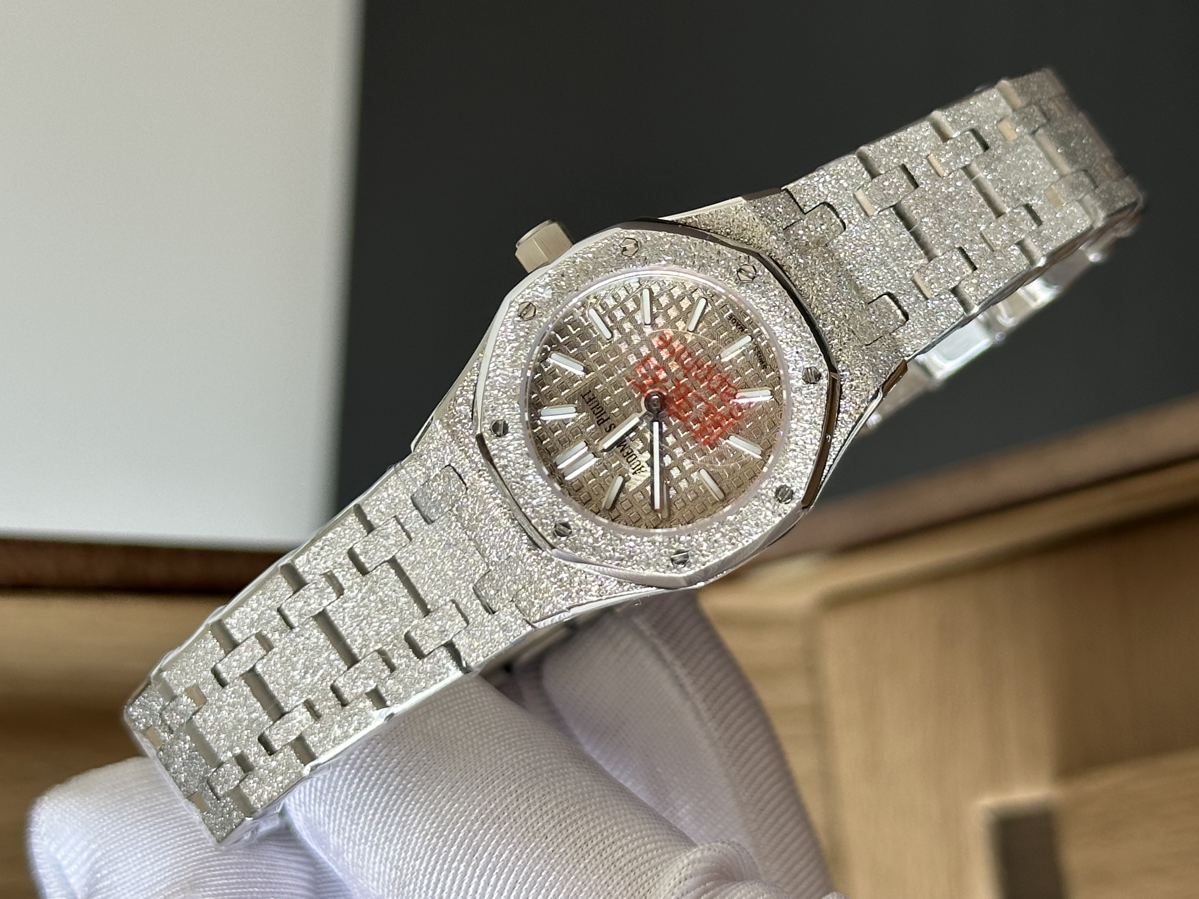 Audemars Piguet Royal Oak Frosted Full Diamond Steel Bracelet Watch