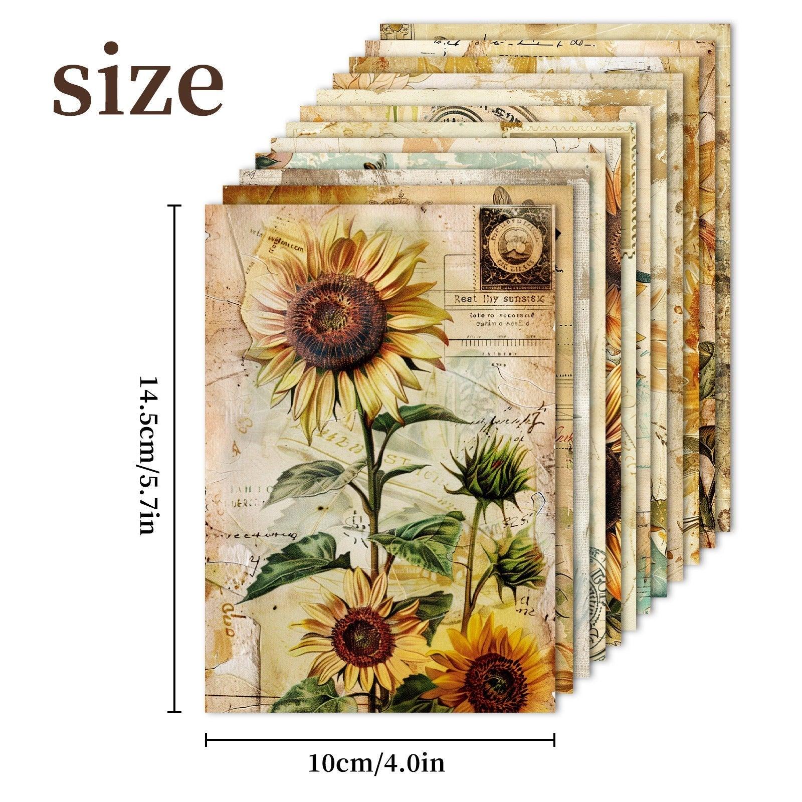 2099 12 Sunflower Flower Theme Material Papers