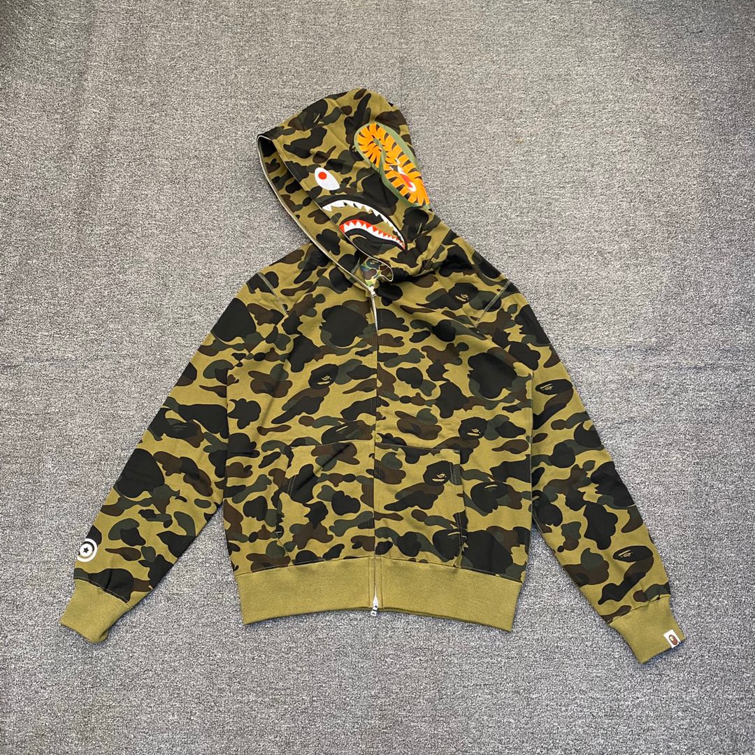 1:1 Best Quality Green Camo 1 Hood Zipper Hoodie