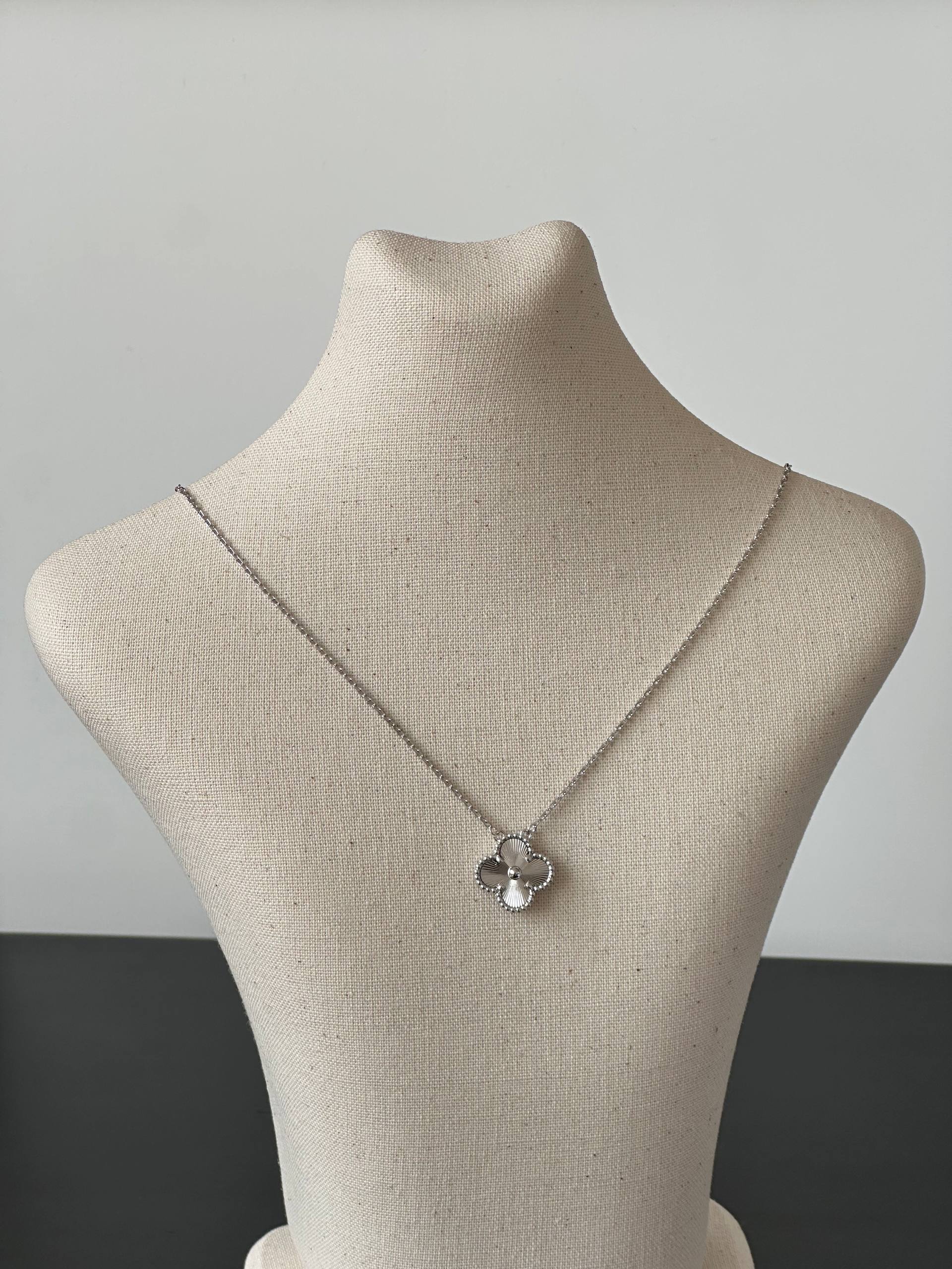 VCA Silver Minimalist Double Ring Necklace