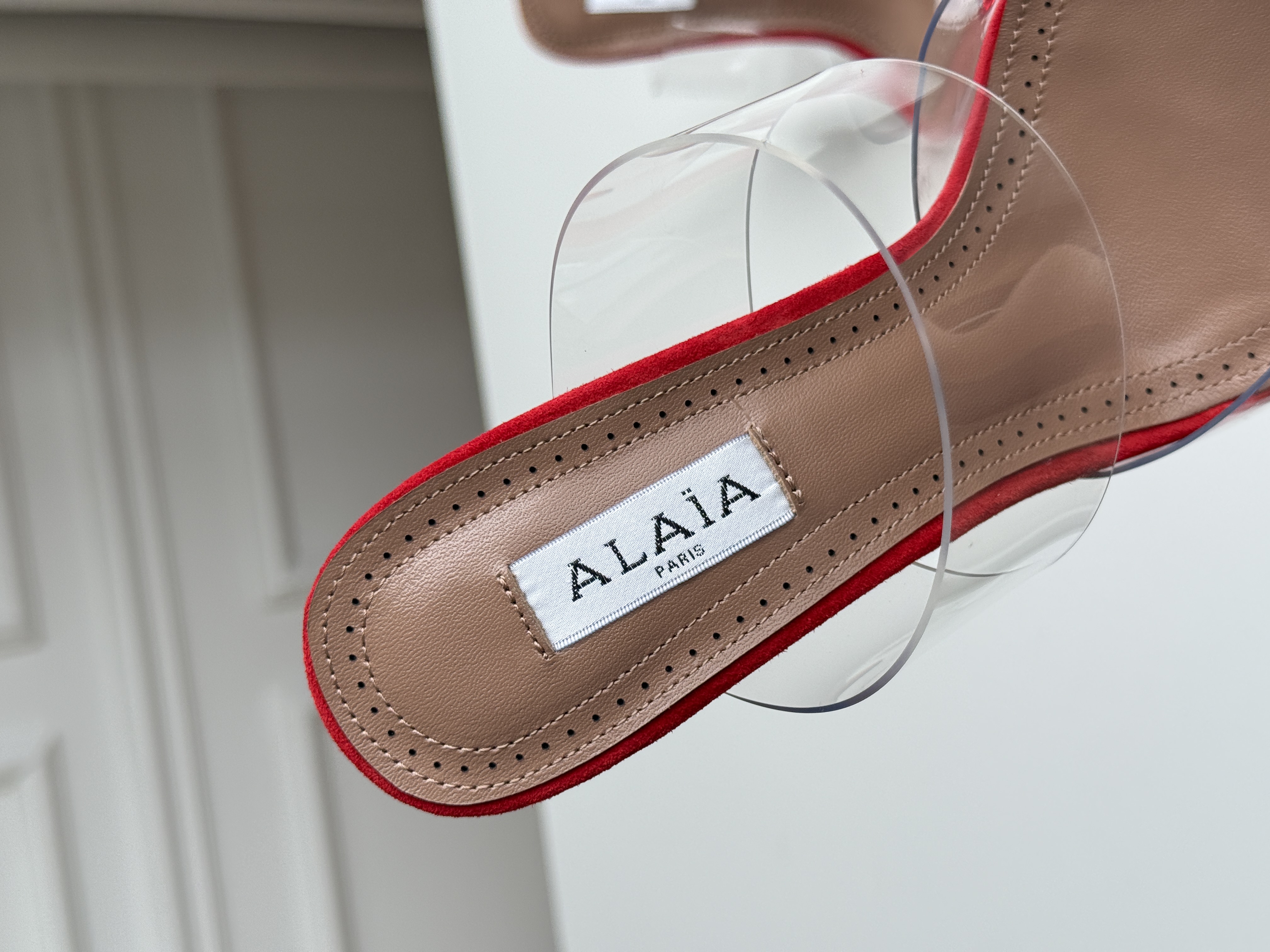 ALAÏA Le Cœur Crystal-Embellished PVC & Leather Mules