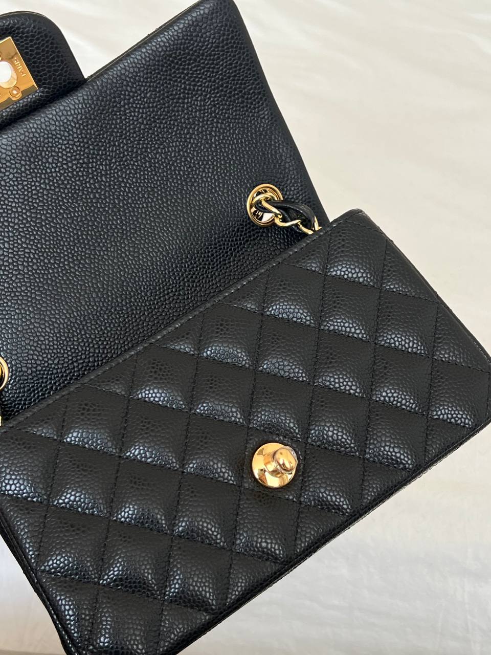 Chanel Black Caviar Leather Medium Classic Flap Bag