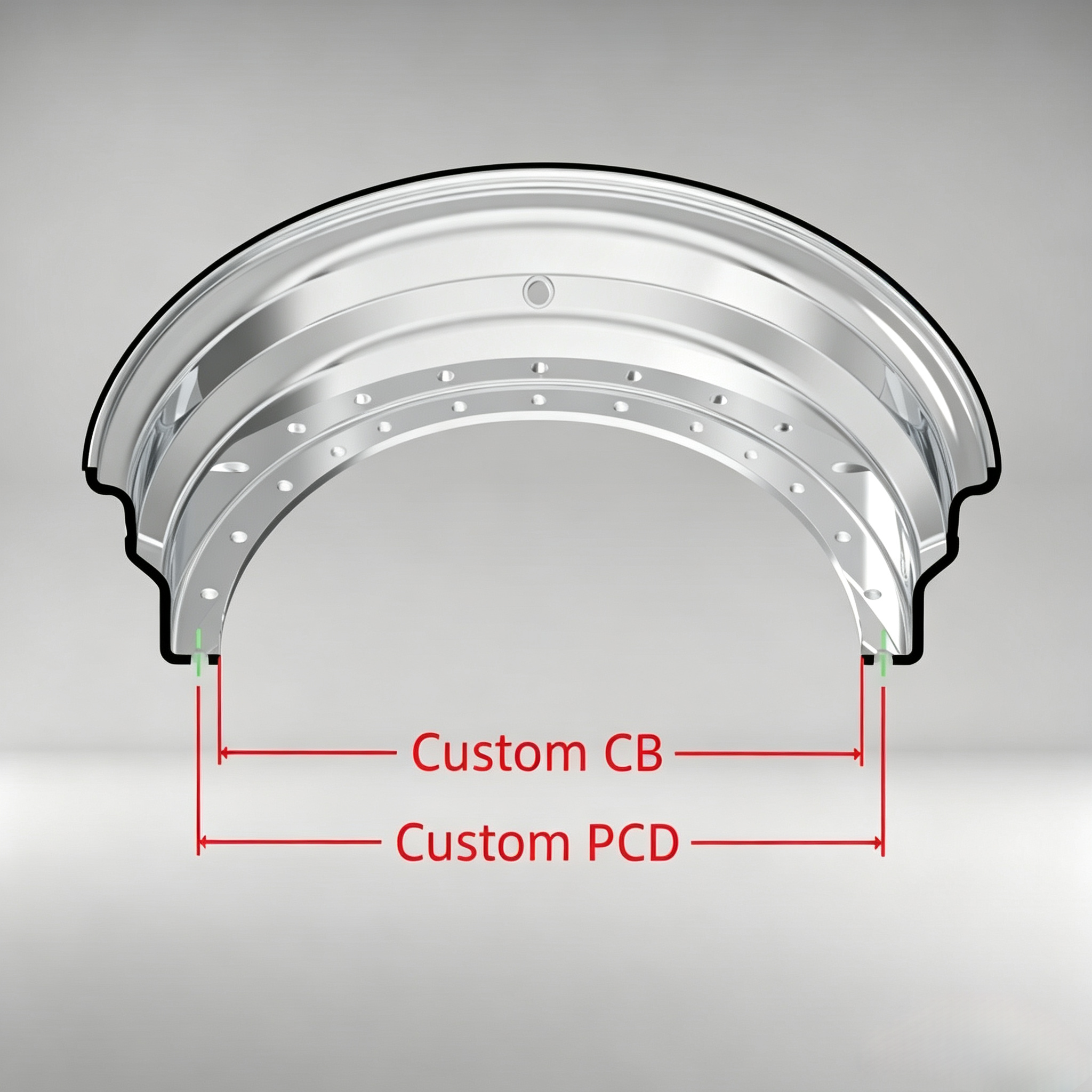 Custom 12 Inch Step Outer lip Straight Flange