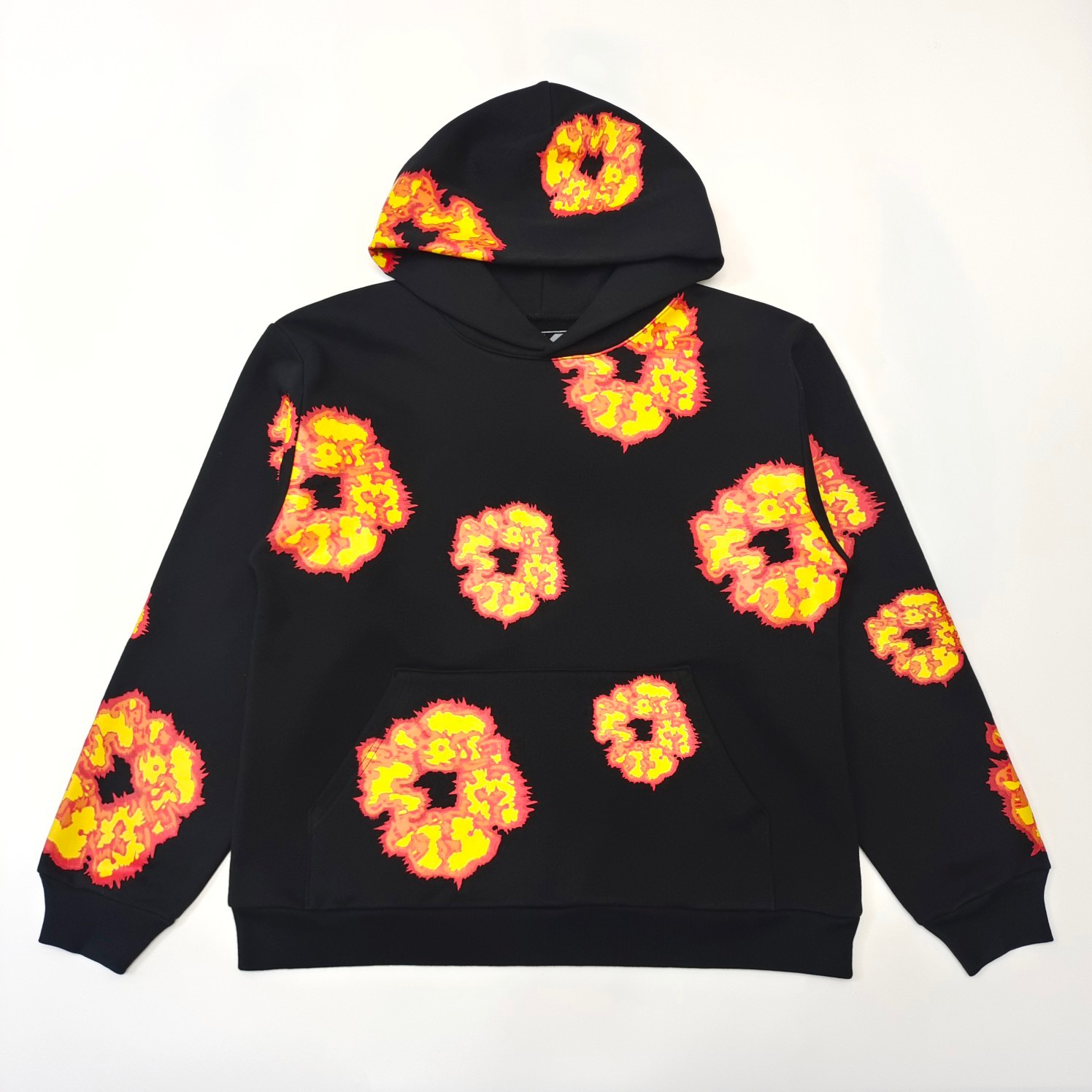 1:1 Best Quality Flame Logo Hoodie Black