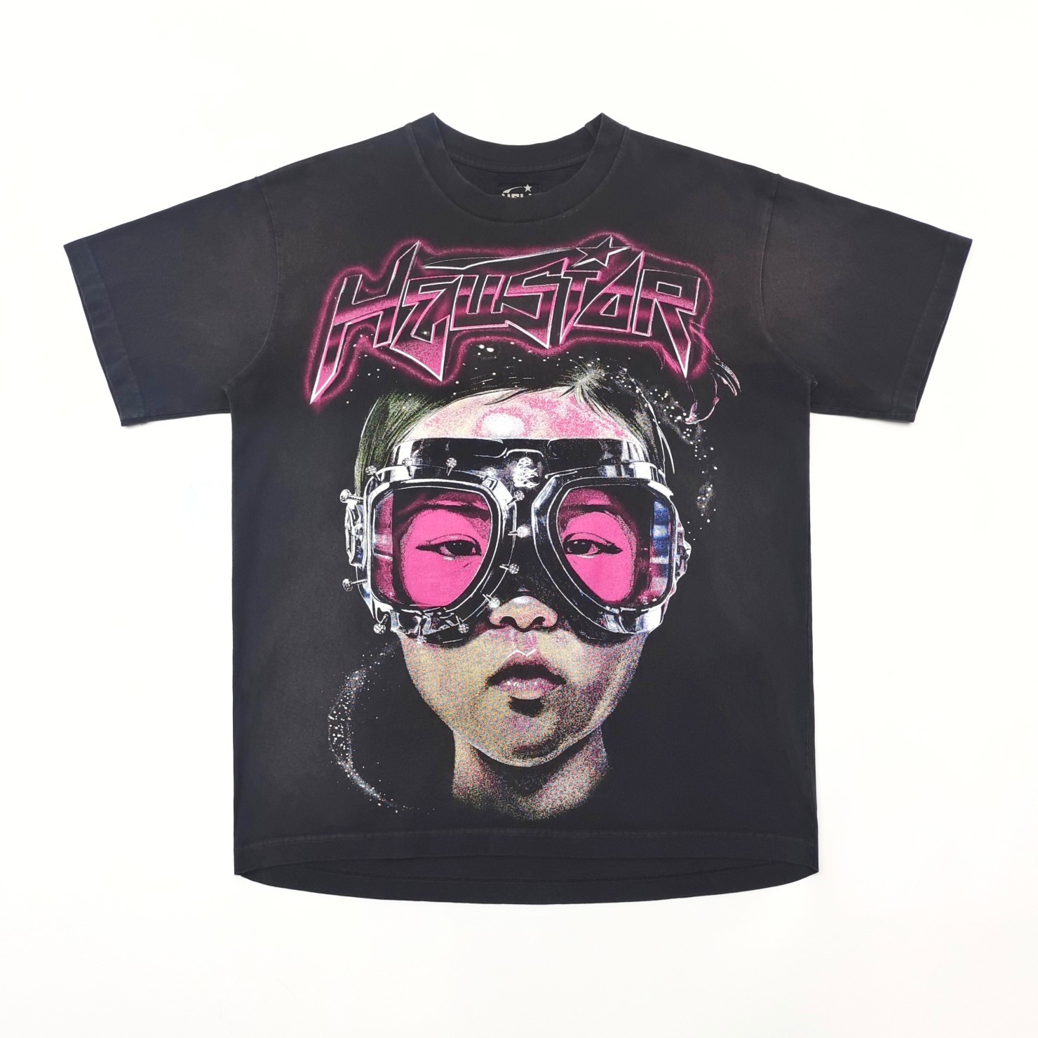 1:1 Version Big Face Tee Washed Black