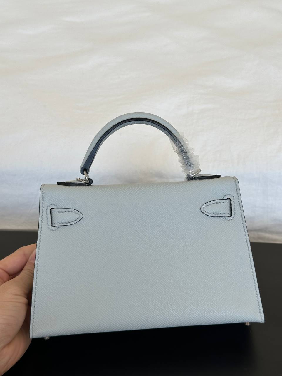 Hermès Glacier Blue Epsom Mini Kelly II Handbag With Silver Hardware