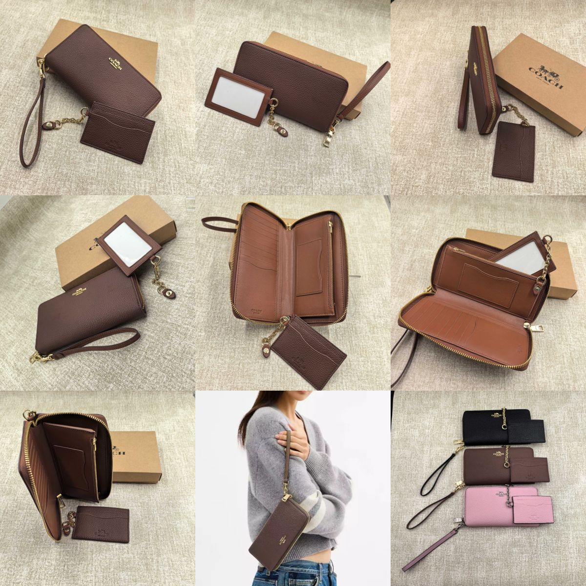Women Handbag CBZ98 CBZ99 Long Zip Around Wallet With Detachable Card Case