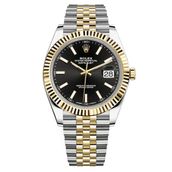 Rolex Oyster Perpetual Datejust 41 Watch Black dial, Two-tone, Fluted bezel 126333-0014【1:1 Replica】