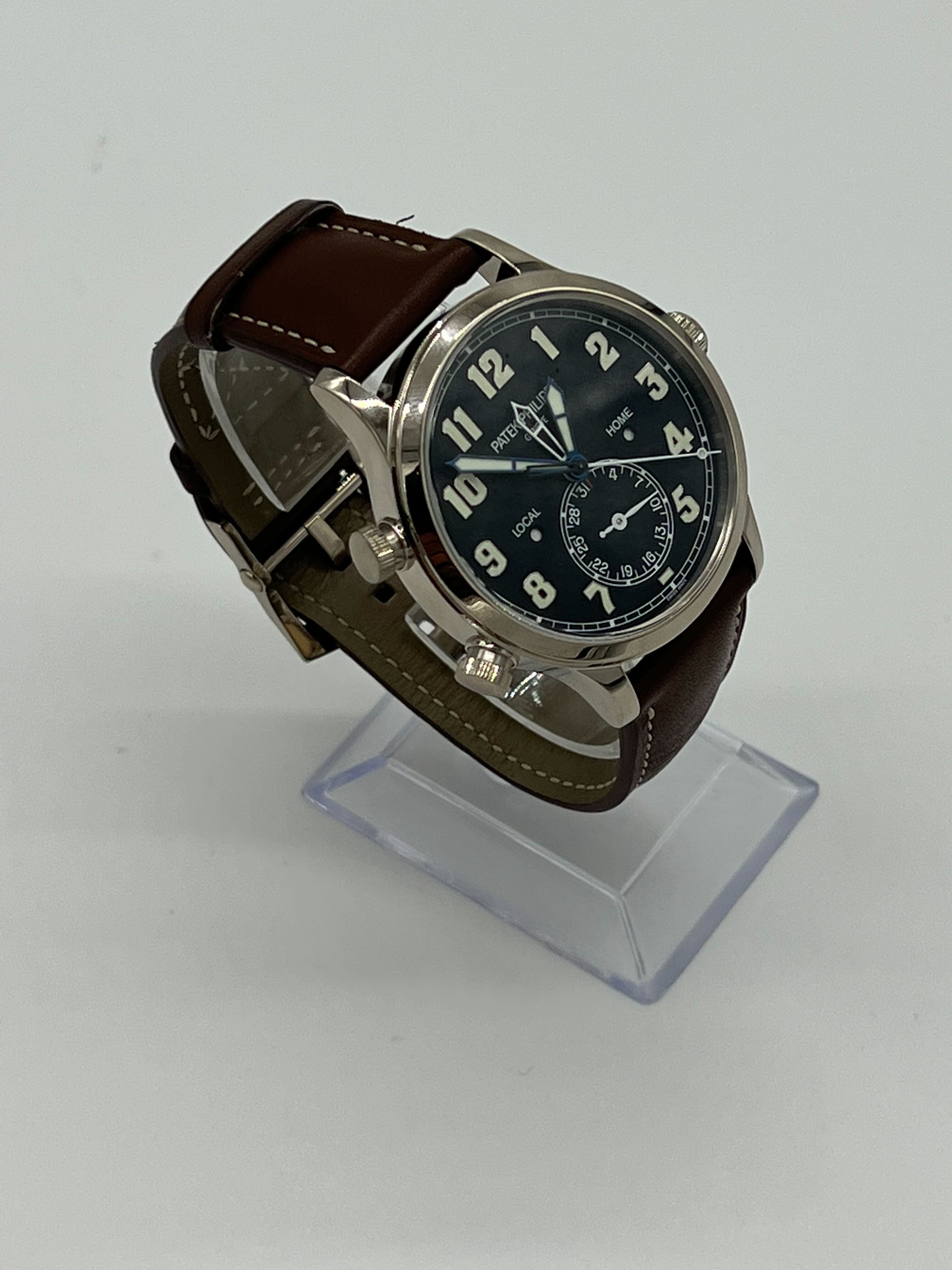 Patek Philippe Calatrava Pilot Travel Time White Gold 5524G-001【1:1 Replica】