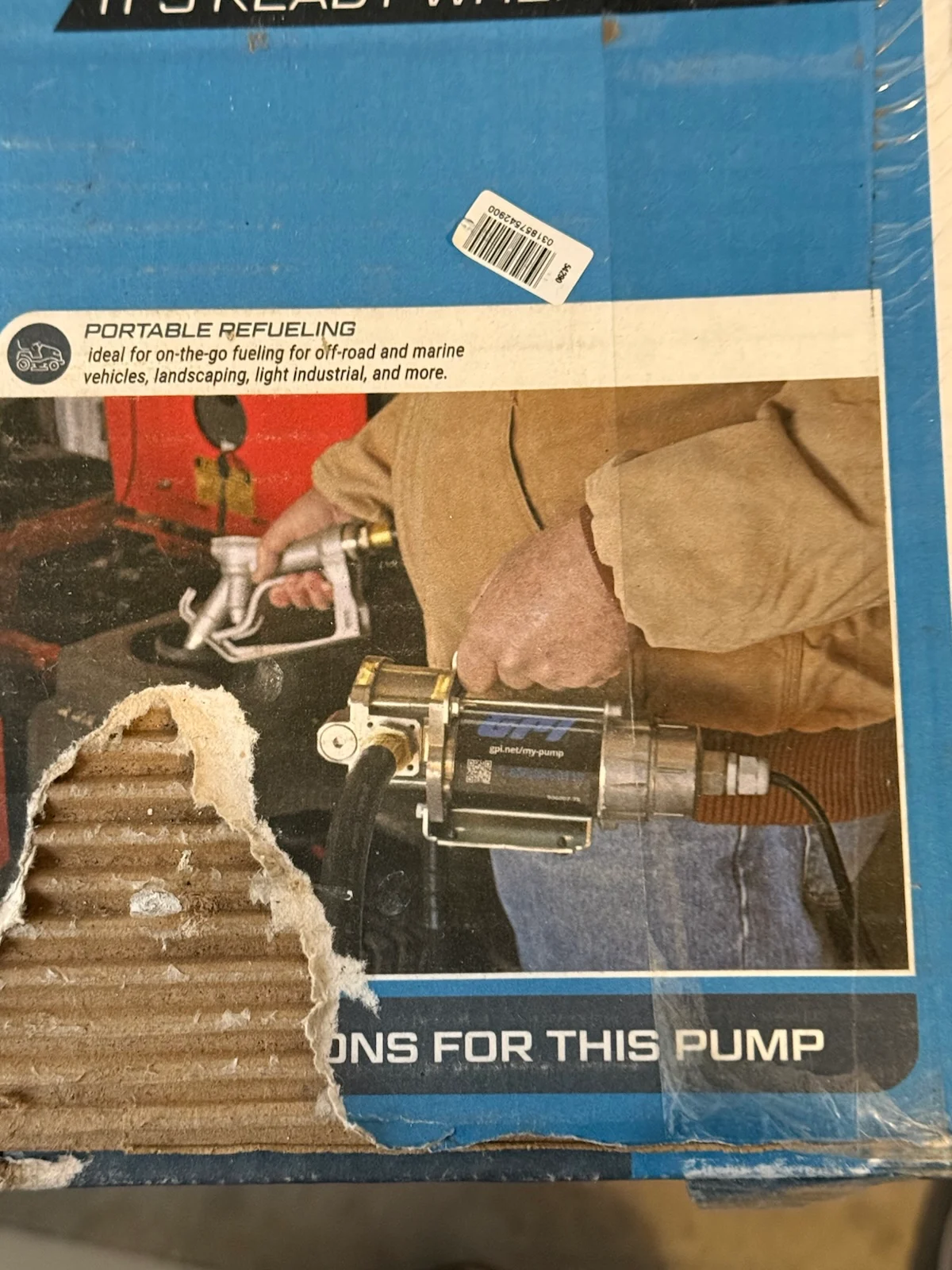 GPI 8 GPM 12V PORTABLE FUEL TRANSFER PUMP On Q16S2