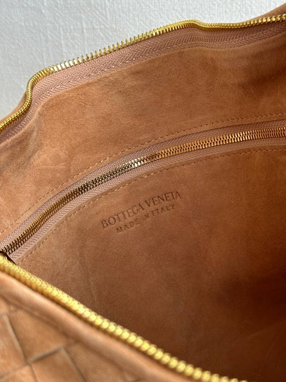 Bottega Veneta Caramel Suede Intrecciato Jumbo Hobo Tote Bag
