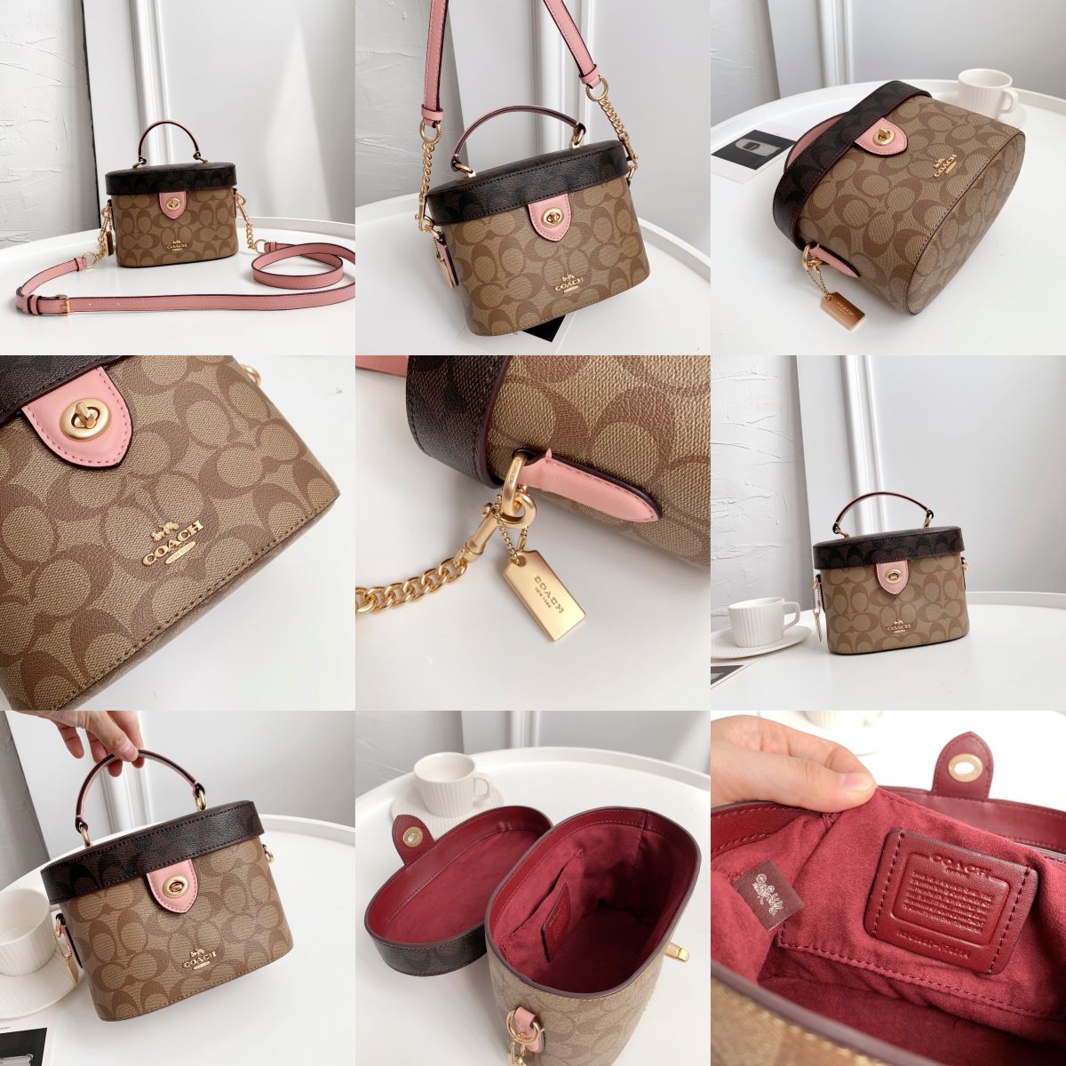 Women Handbag 78277 76714 8165 5504 KAY CROSSBODY  BLOCKED SIGNATURE CANVAS Cosmetic bag