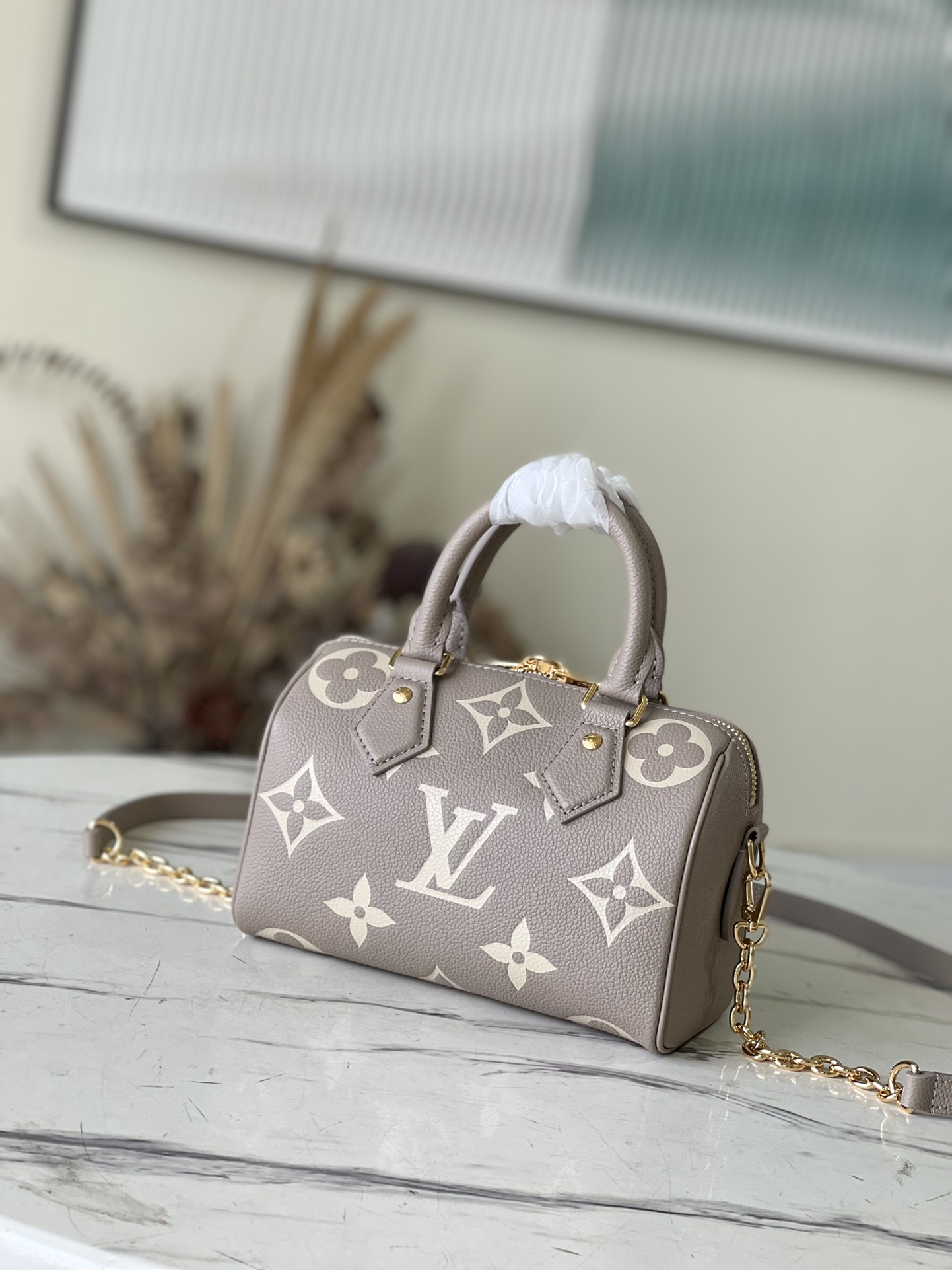 LV Speedy Bandouliere Grey Bag