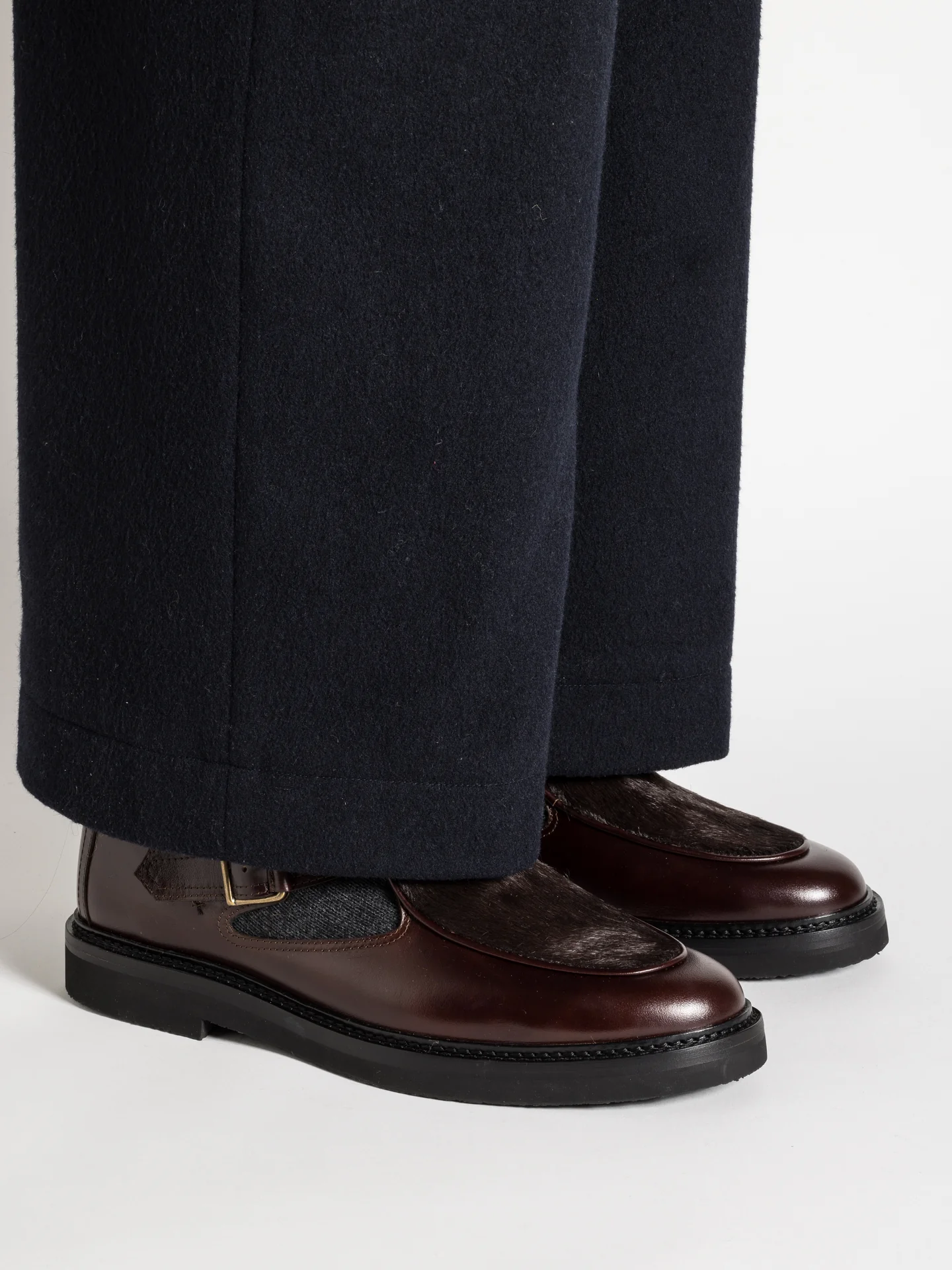 JO HAIRY CALF DARK BROWN