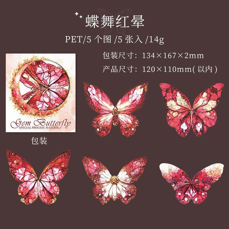 1104 PET Stickers Jewel Butterfly Series