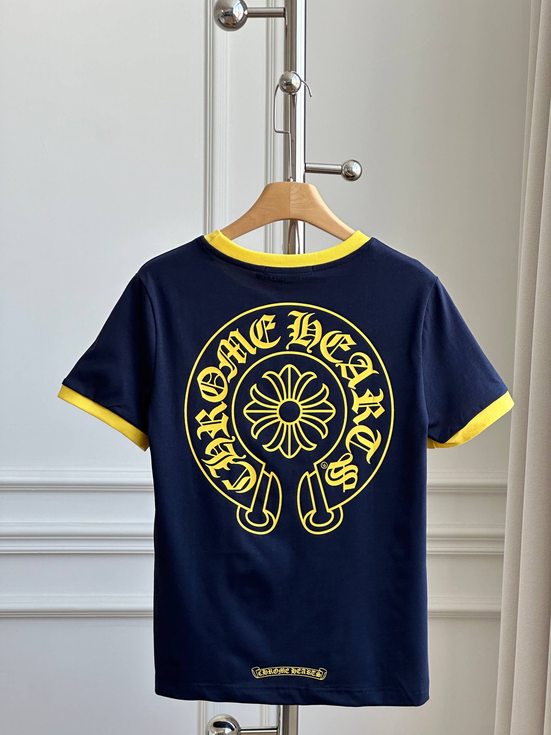 Chrome Hearts Scroll Logo Ringer Tee
