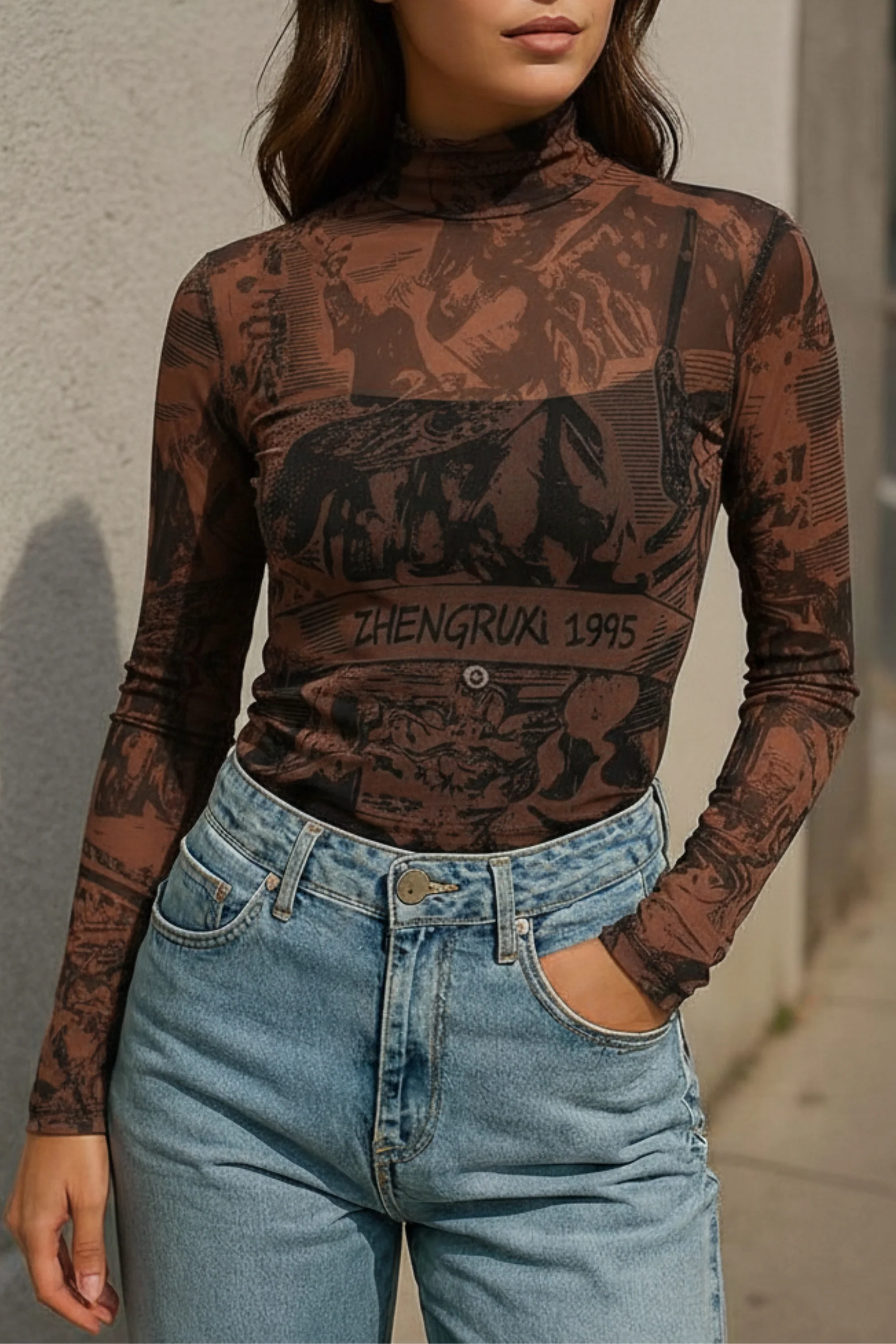 Dark Kapi Mesh Top