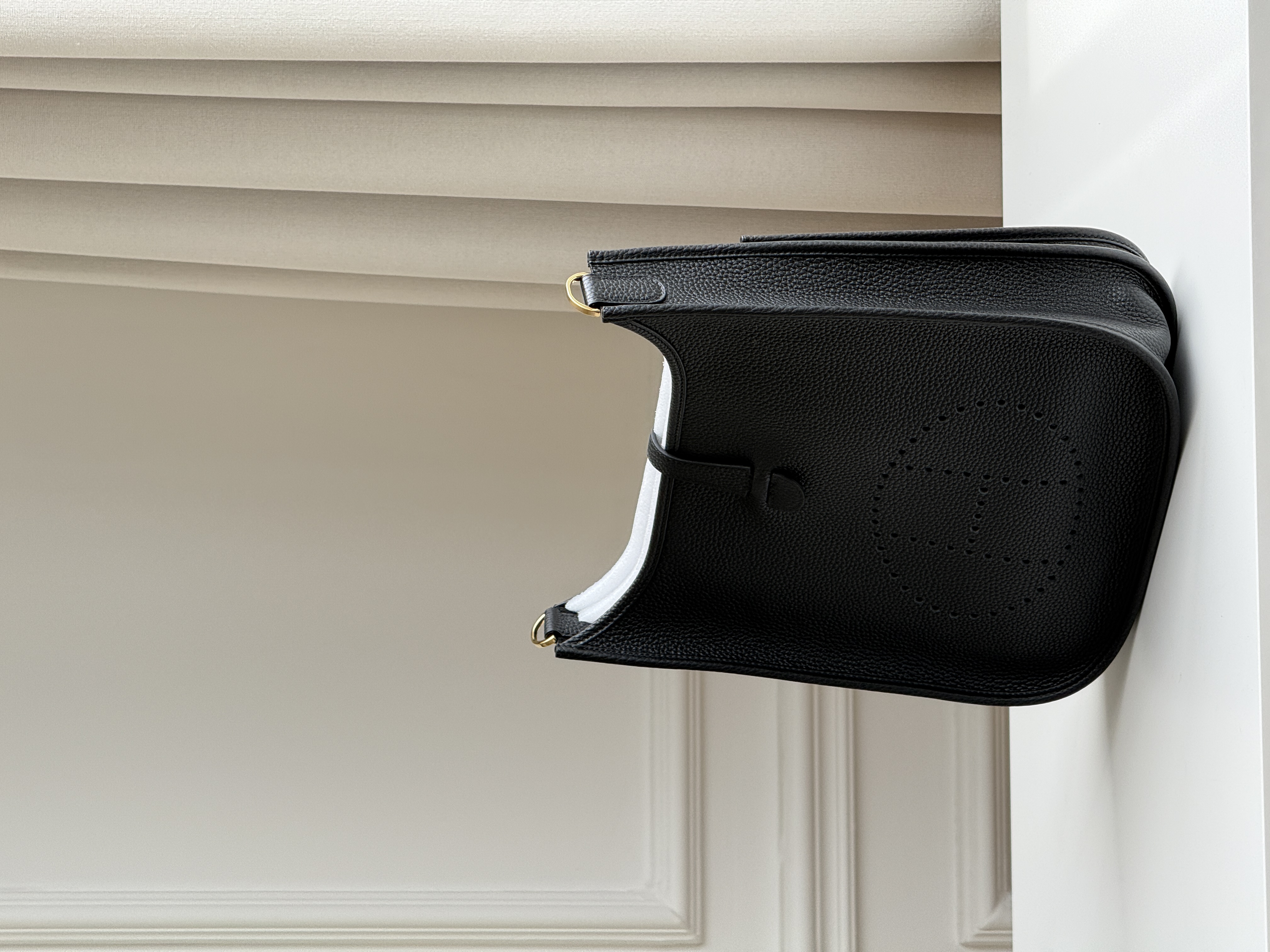 Hermès Black Taurillon Clemence Evelyne Shoulder Crossbody Tote Bag
