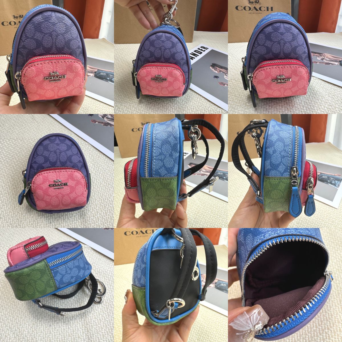 Women Handbag C7803 CC315 C1019 Mini Court Backpack Keychain Bag Charm