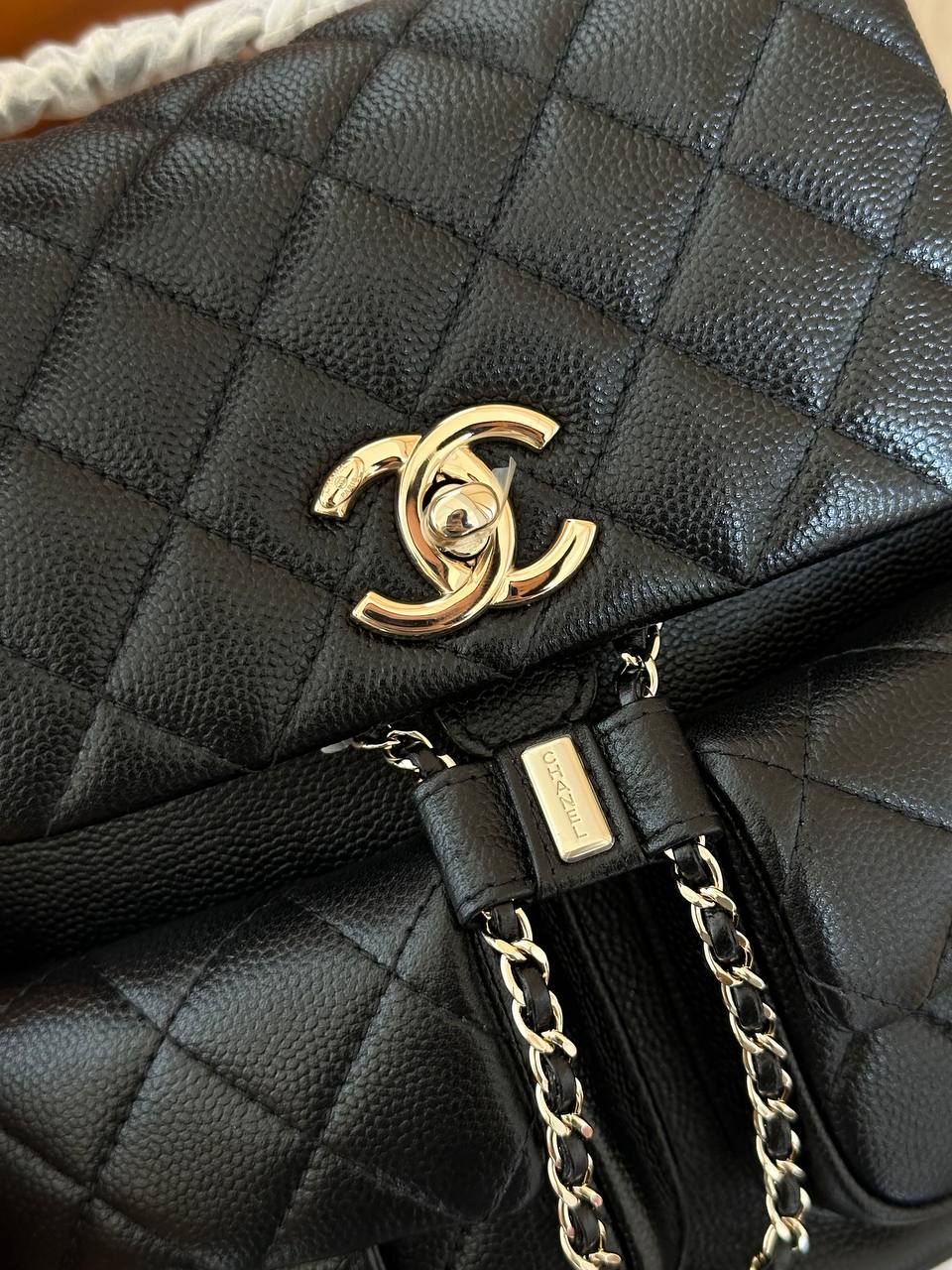 Chanel Black Caviar Leather Multi-pocket Mini Backpack