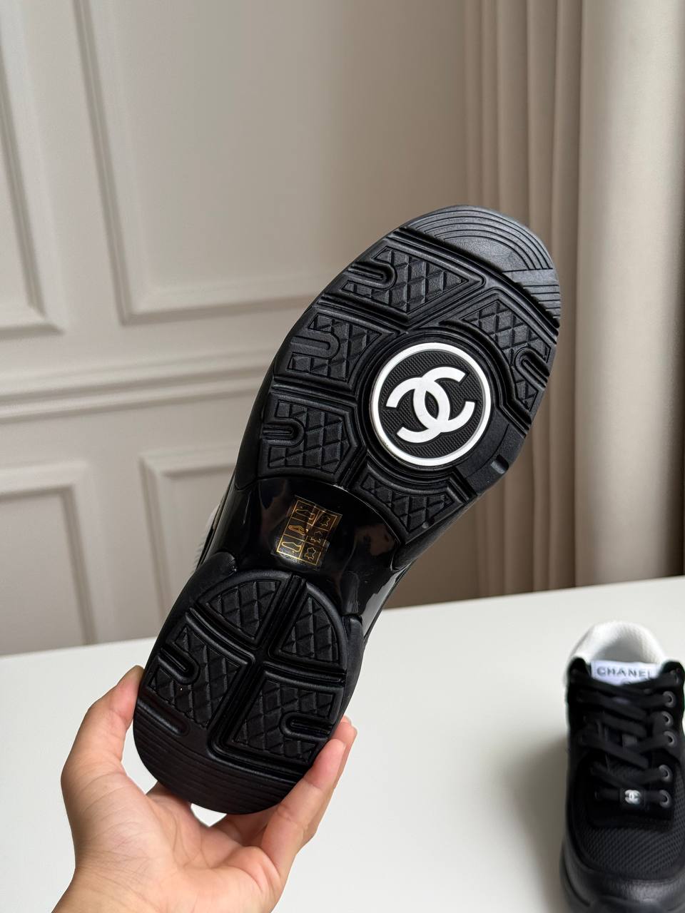 CHANEL CC Logo Mesh & Suede Sneakers