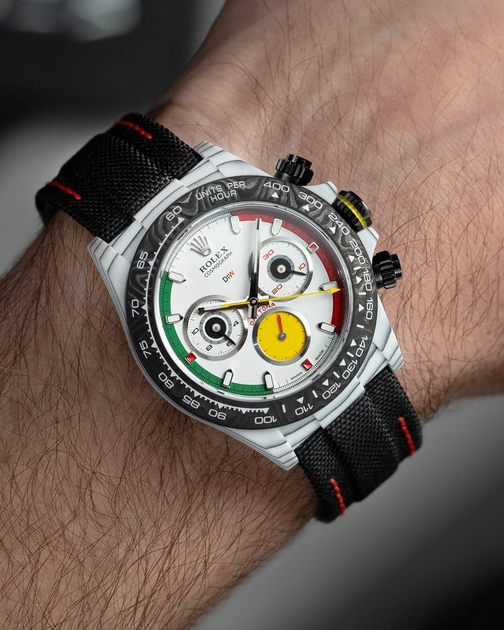 DiW Rolex Daytona FERRARI WATCH CarboQuartz【1:1 Replica】