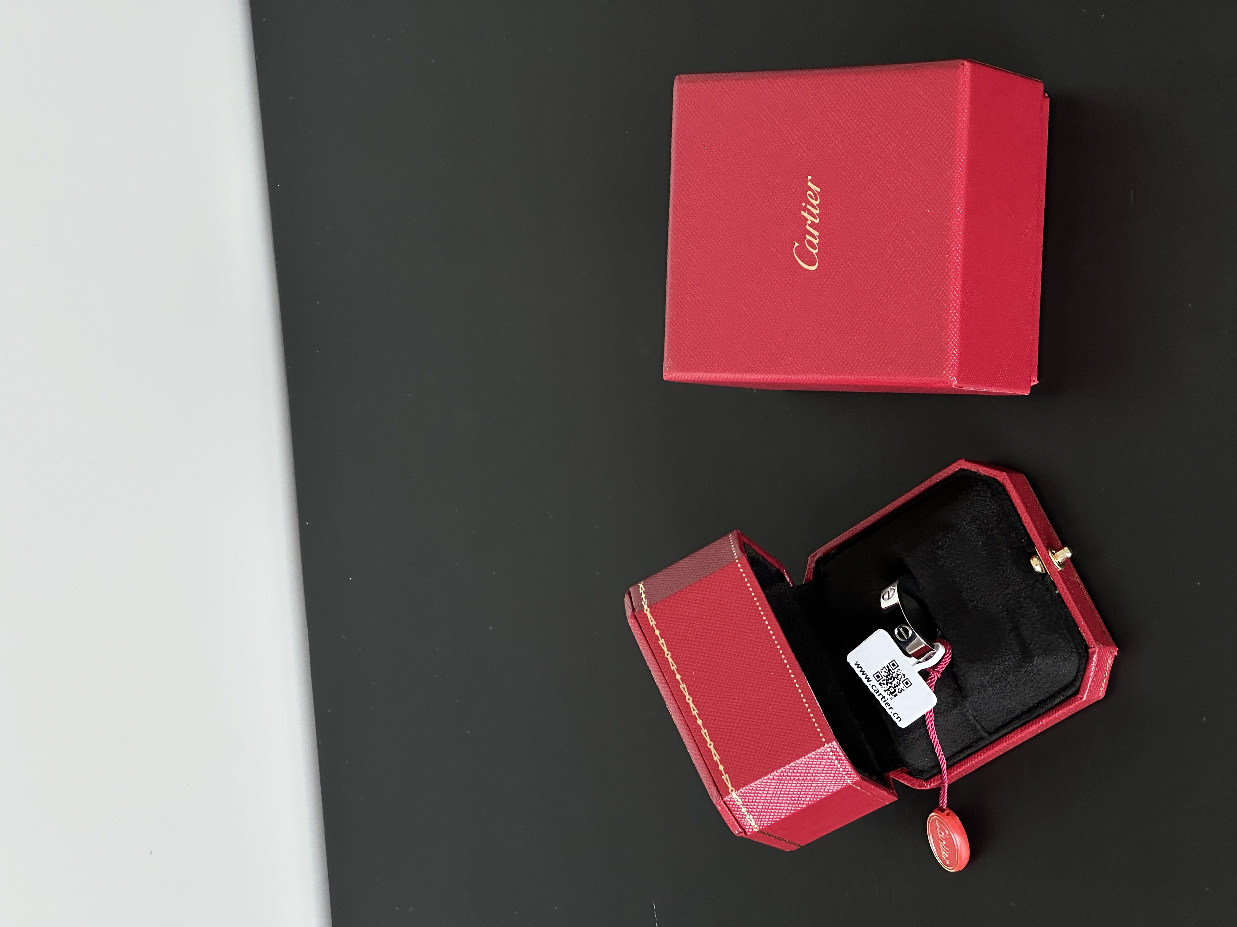 Cartier Love 18K White Gold Plain Screw Band Ring