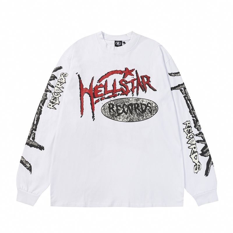 Hellstar Crack Logo Long Sleeve White Color