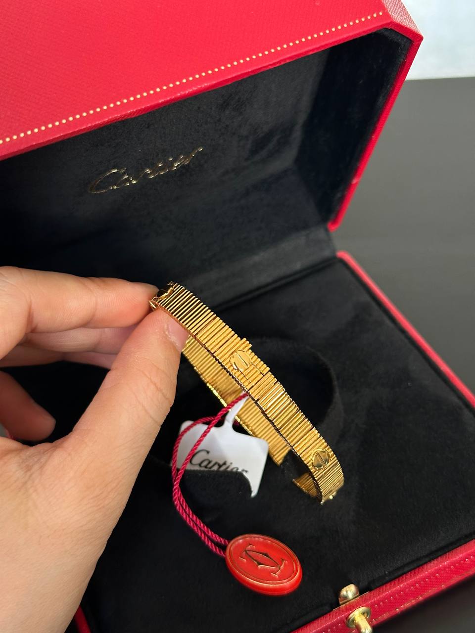 Cartier Love 18K Yellow Gold Grooved Narrow Bracelet
