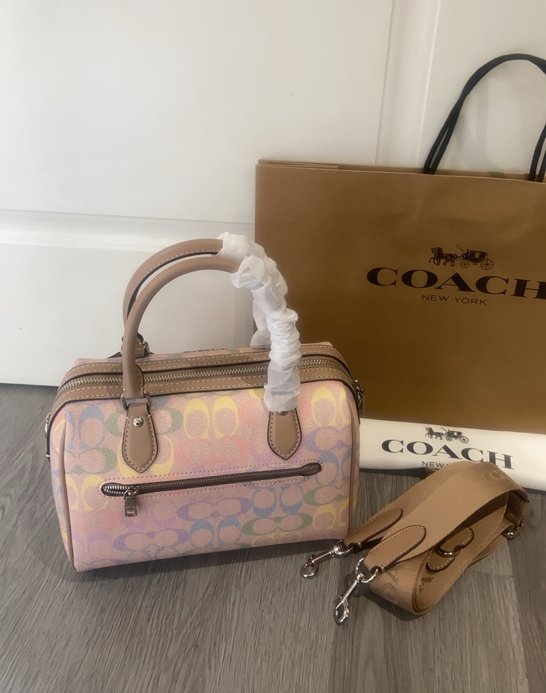 Women Handbag CDA90 Rowan Satchel Bag In Rainbow Signature Canvas
