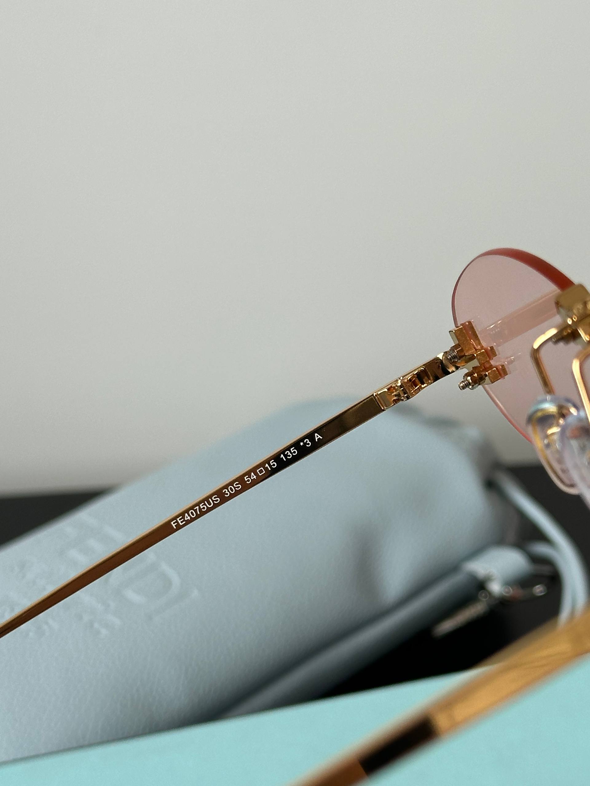 Fendi First Crystal Oval Rimless Sunglasses
