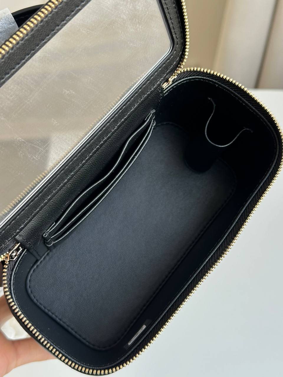 CHANEL Classic Quilted Vanity Case / Small Handle Bag