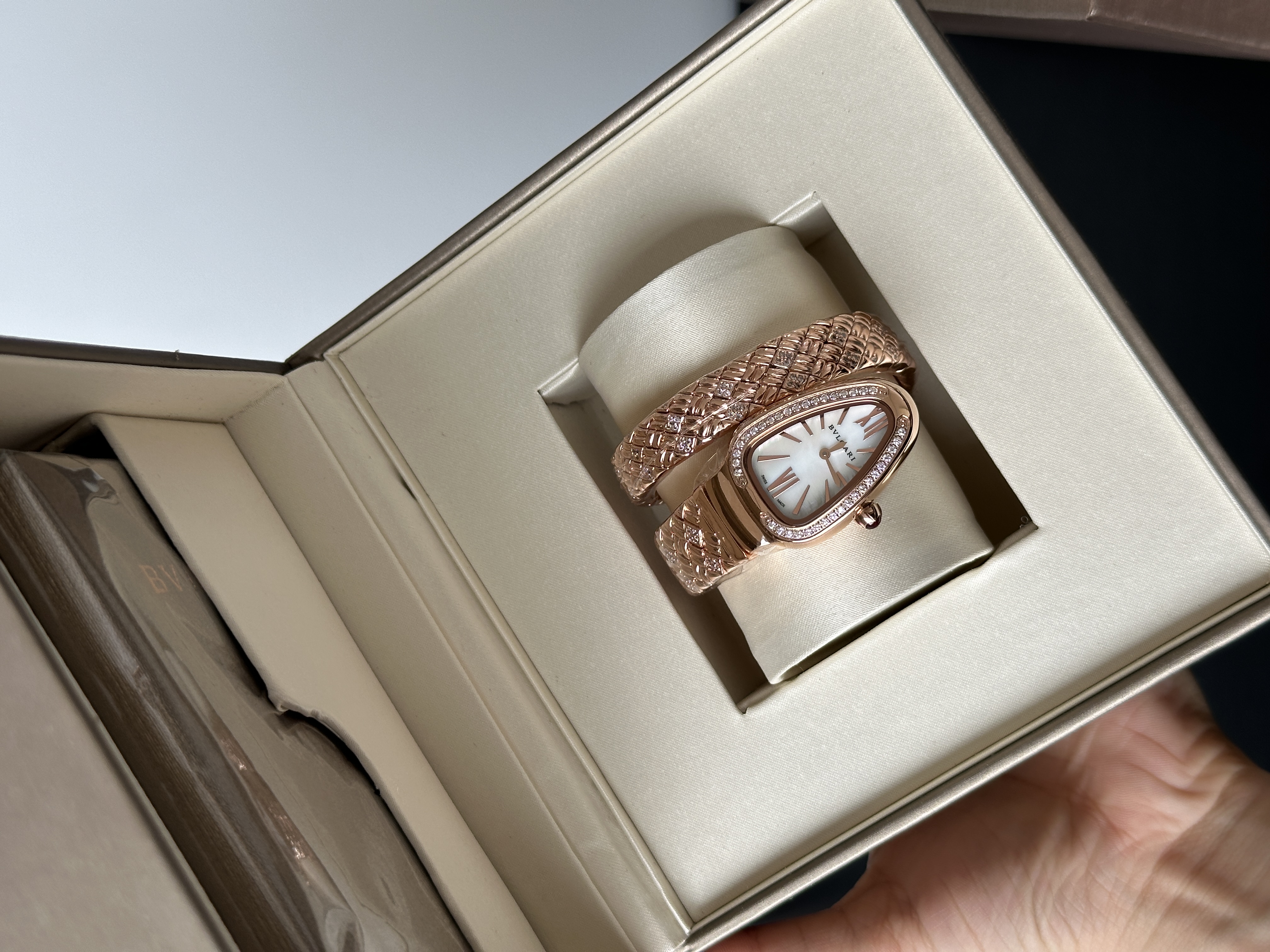 Bvlgari Serpenti Rose Gold Diamond Snake Wrap Bracelet Watch