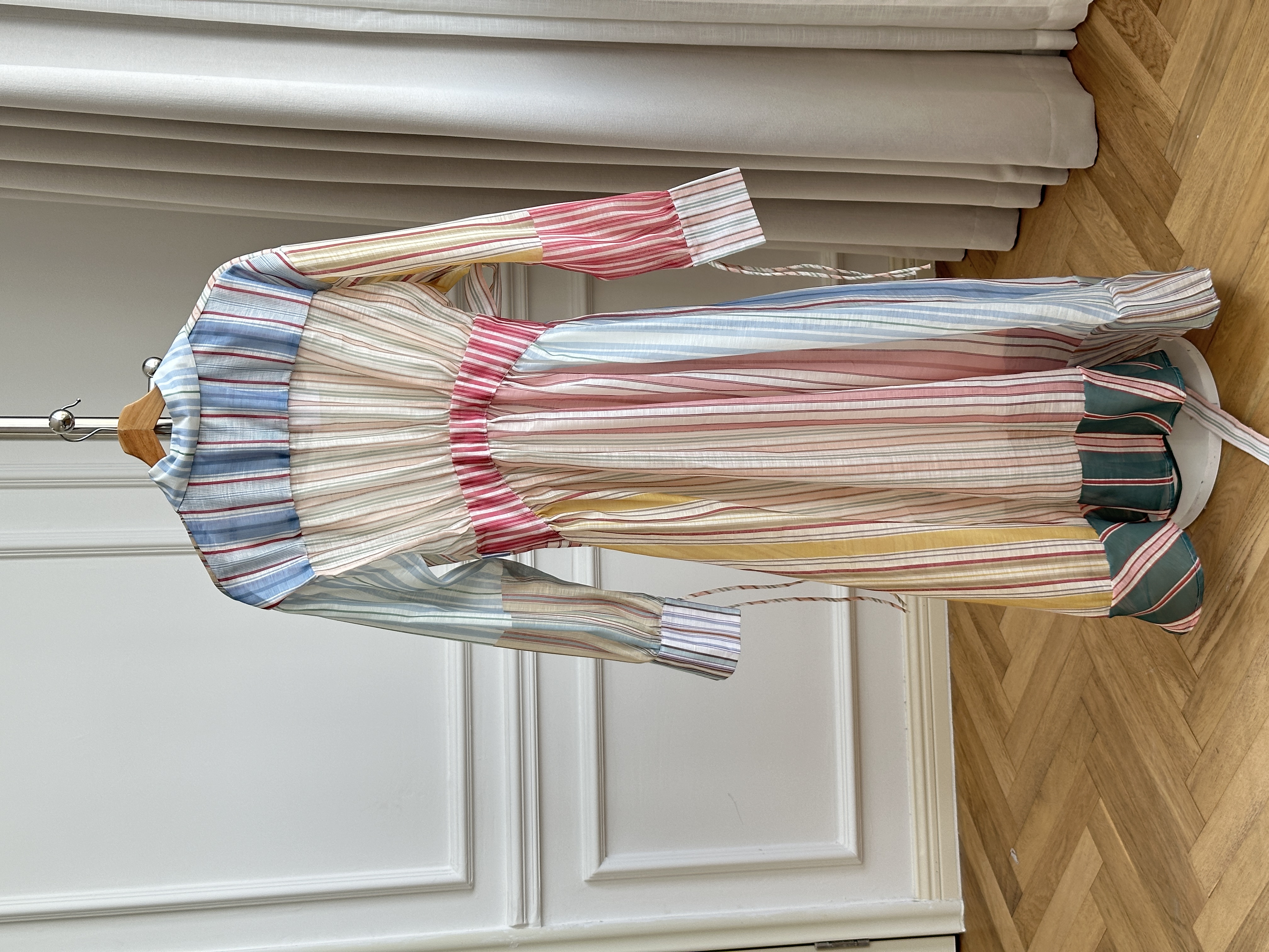 Zimmermann Rebellion Striped Linen-Silk Shirtdress