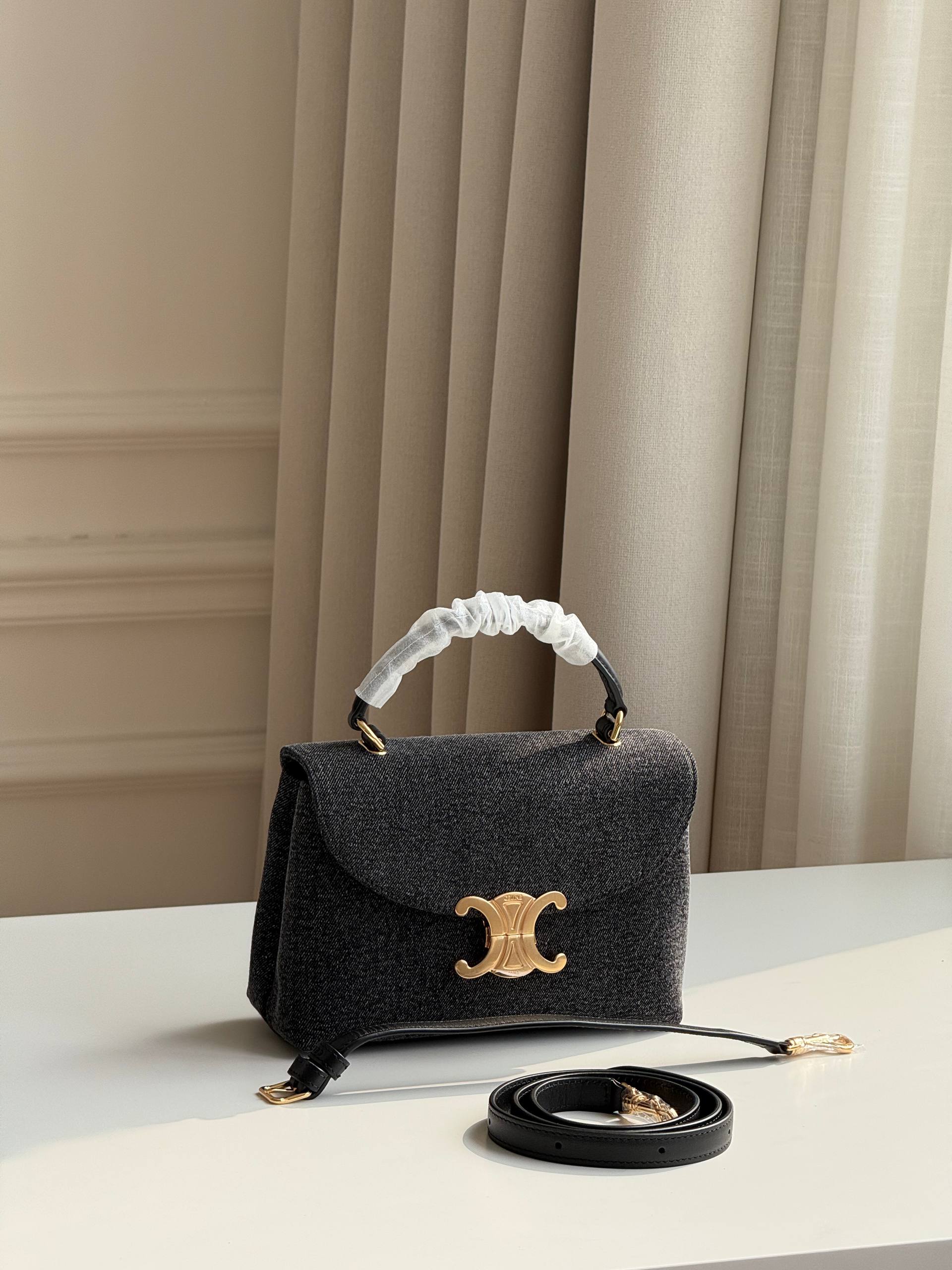 CELINE TEEN NINO BAG IN DENIM  TRIOMPHE HARDWARE