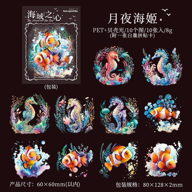 1026 Shell Light Stickers Sea Heart Series
