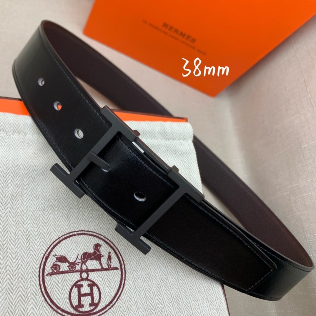 Hermes H Belt Buckle & Reversible Black For Women, Women Belt 380MM