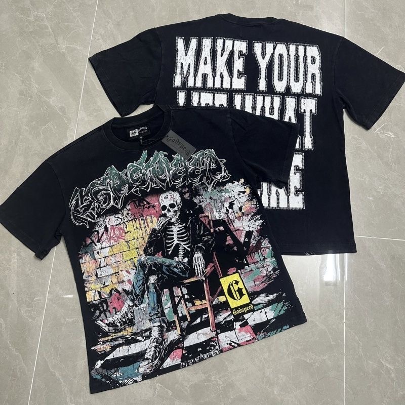 Godspeed Skull Make Your Life what you like Tee Black