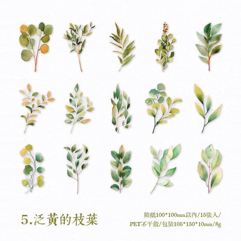 1133 Collage Sticker Pack Blowing Down Leaves Series