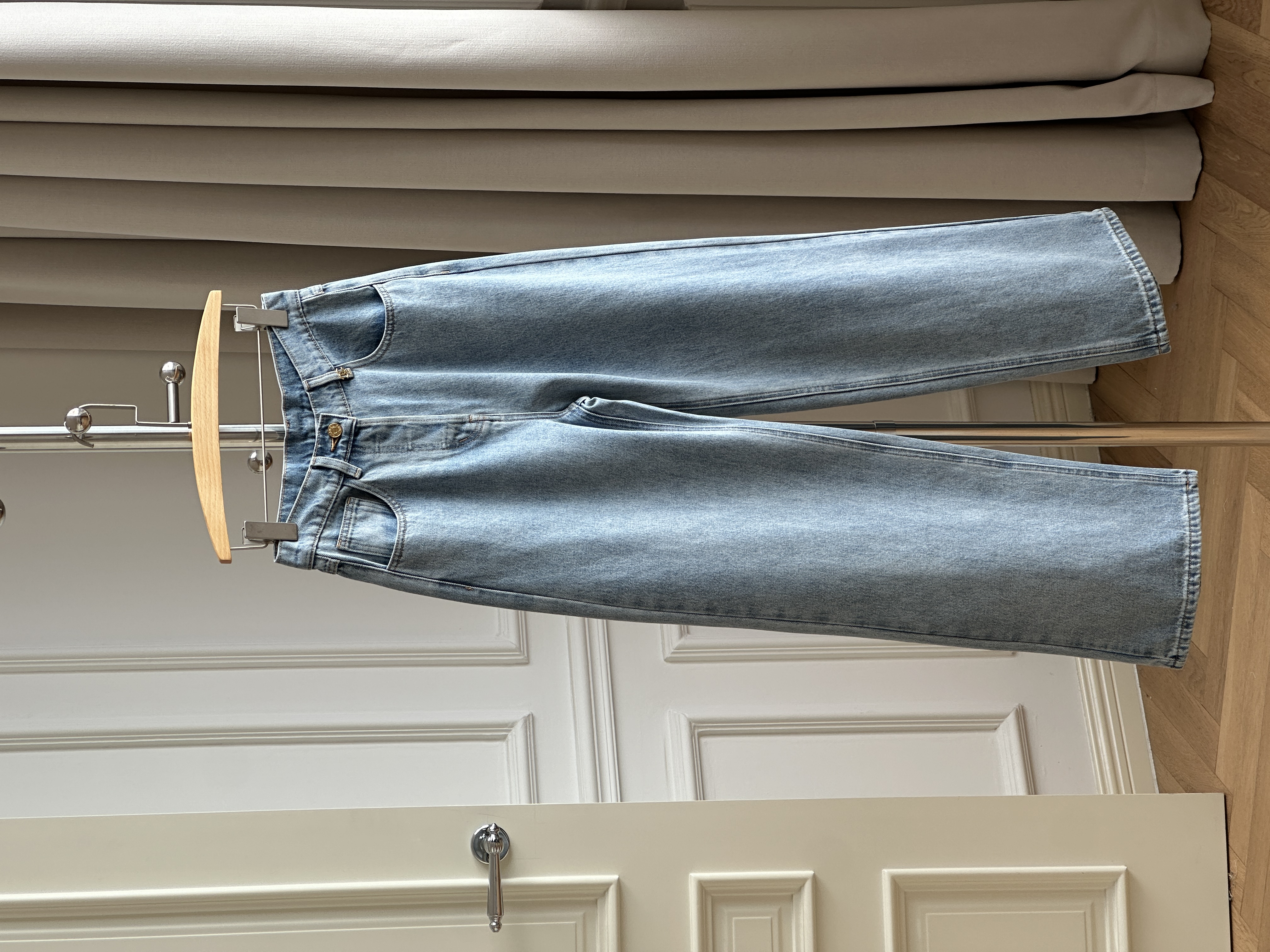Light Wash Light Blue High Waist Wide Leg Denim Jeans