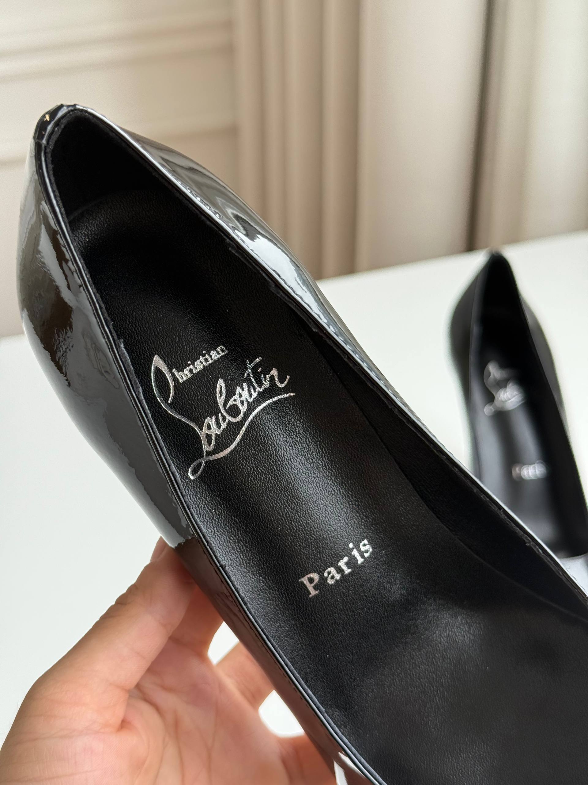 Christian Louboutin Pigalle Follies Patent Pointed Toe Red Sole Pumps