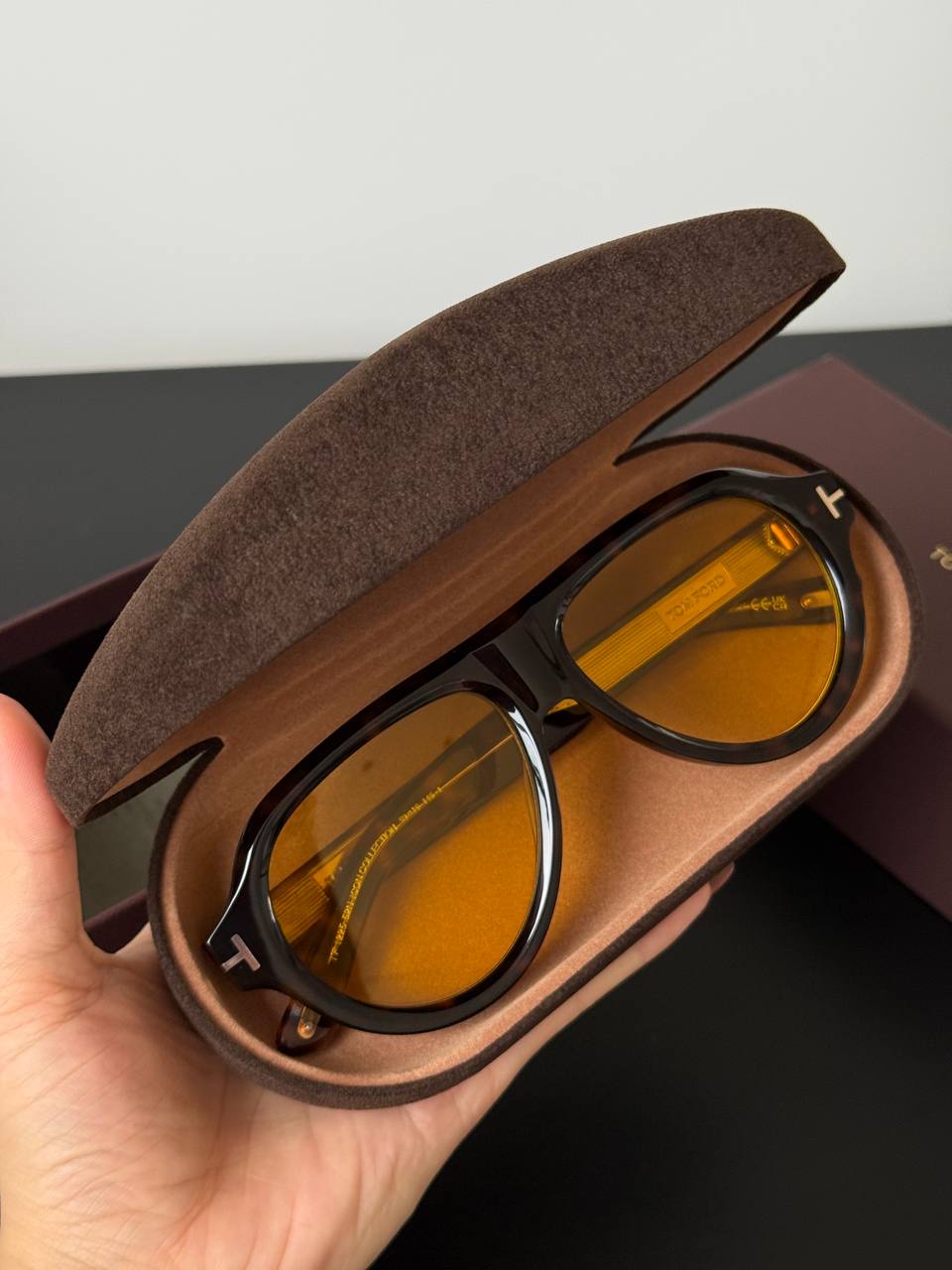 Tom Ford Havana Tortoise Shell Sunglasses with Yellow Lenses