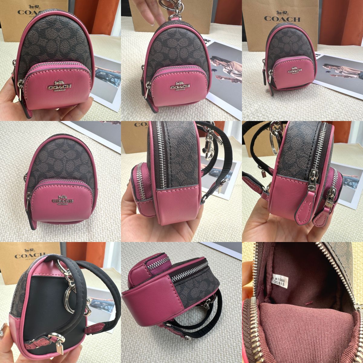 Women Handbag C7803 CC315 C1019 Mini Court Backpack Keychain Bag Charm