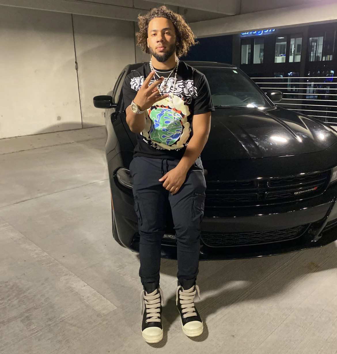 Hellstar Earth with Circle Smile Emoji Tee 2 Colors